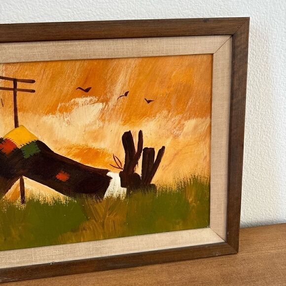 MID CENTURY MODERN CLOWN PAINTING OLD VINTAGE ABSTRACT
EXPRESSIONIST 1960s - Picture 5 of 12